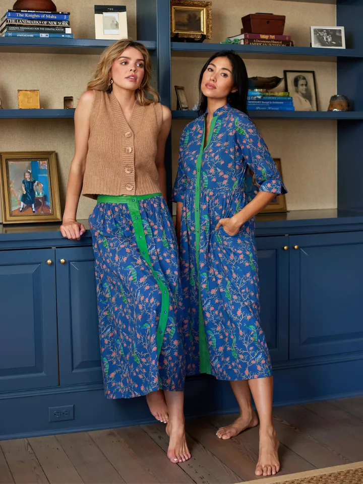 The Prairie Skirt | Navy Peacock sold by Beau & Ro product image thumbnail 2