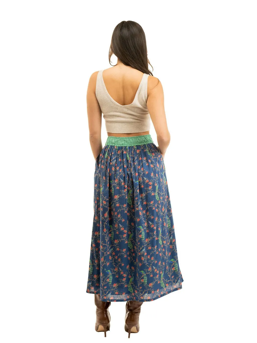 The Prairie Skirt | Navy Peacock sold by Beau & Ro product image thumbnail 5