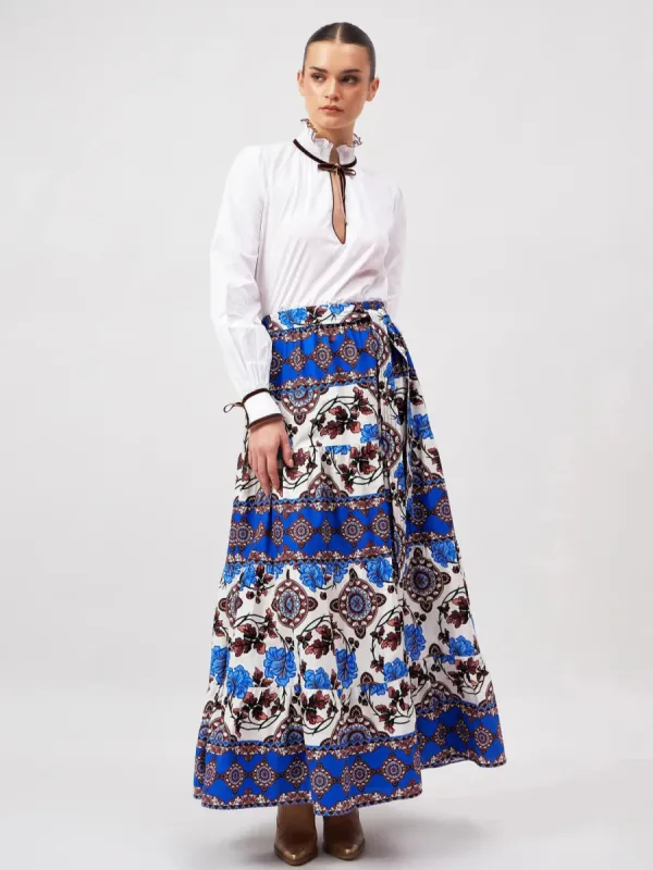 Gia Skirt in Atlas Cobalt sold by Beau & Ro