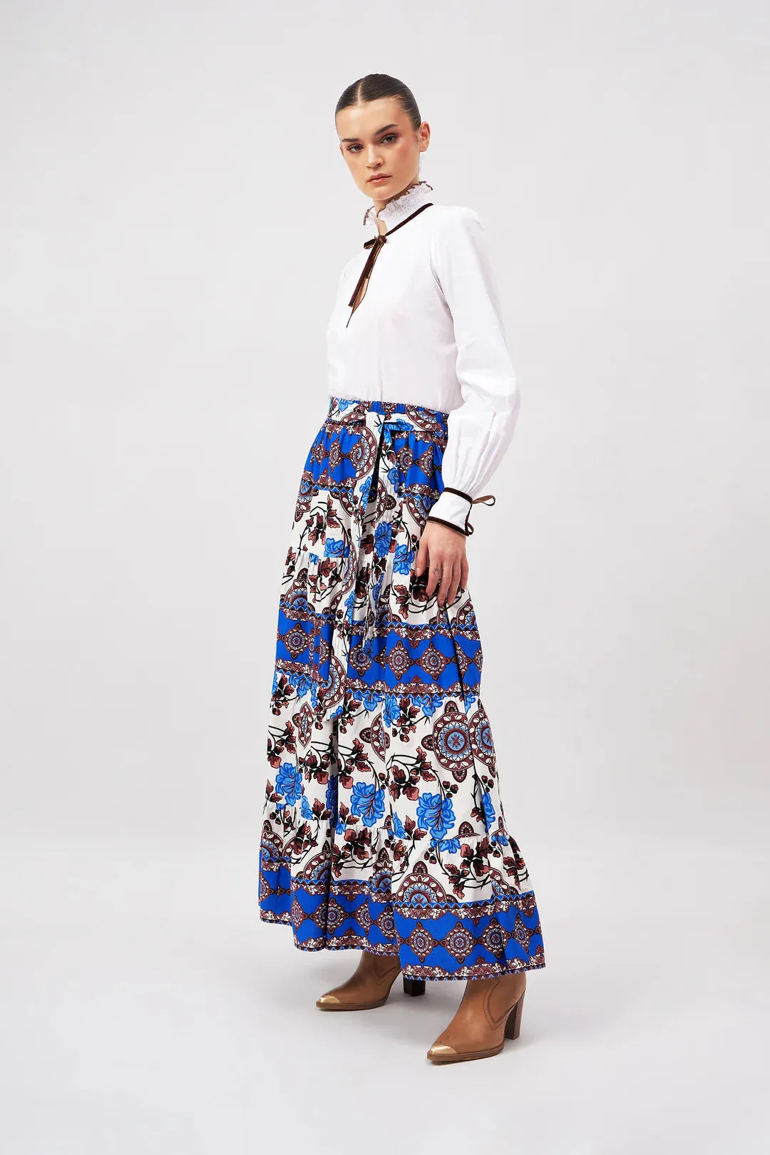 Gia Skirt in Atlas Cobalt sold by Beau & Ro product image thumbnail 2
