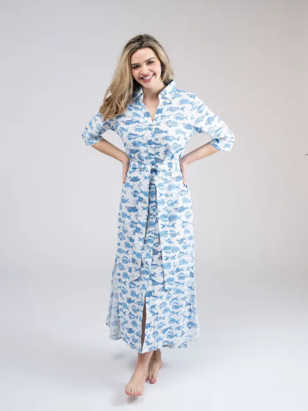 The Eloise Dress | White Plenty of Fish sold by Beau & Ro