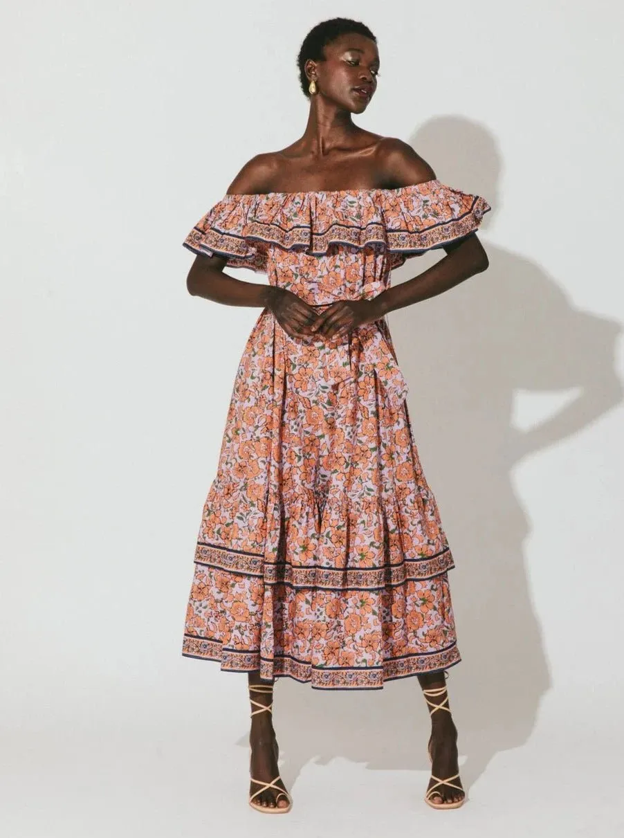Marianne Midi Dress in Asilah Print sold by Beau & Ro product image thumbnail 2