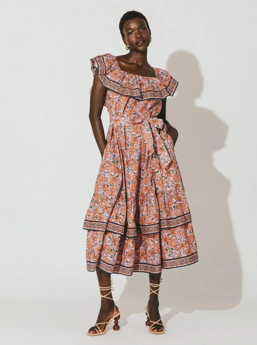Marianne Midi Dress in Asilah Print sold by Beau & Ro
