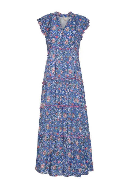 Aimee Maxi in Indigo Floral sold by Beau & Ro