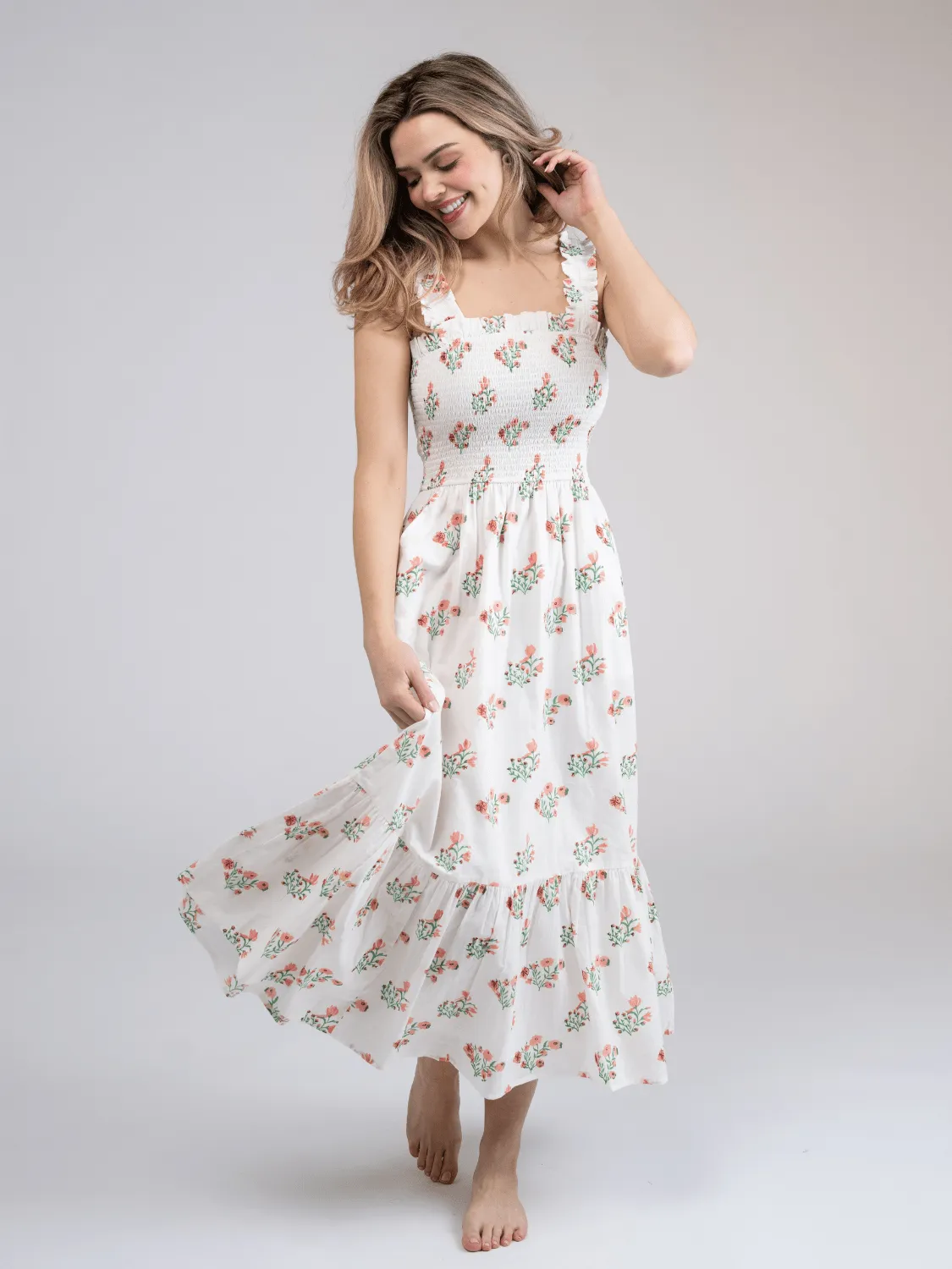 The Page Midi Dress | Pink Floral sold by Beau & Ro product image thumbnail 2