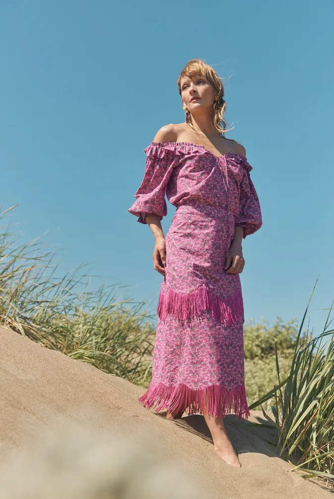 Liliana Peasant Top in Lilac / Canterbury Bells Floral sold by Beau & Ro product image thumbnail 3