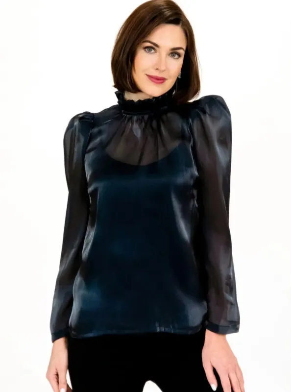 Watson Blouse in Indigo sold by Beau & Ro