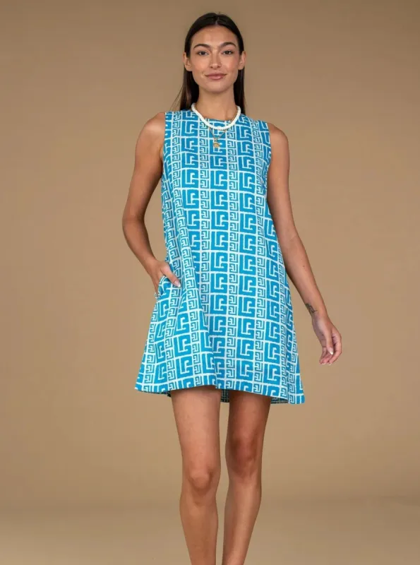 Ellie Dress in Greek Key sold by Beau & Ro