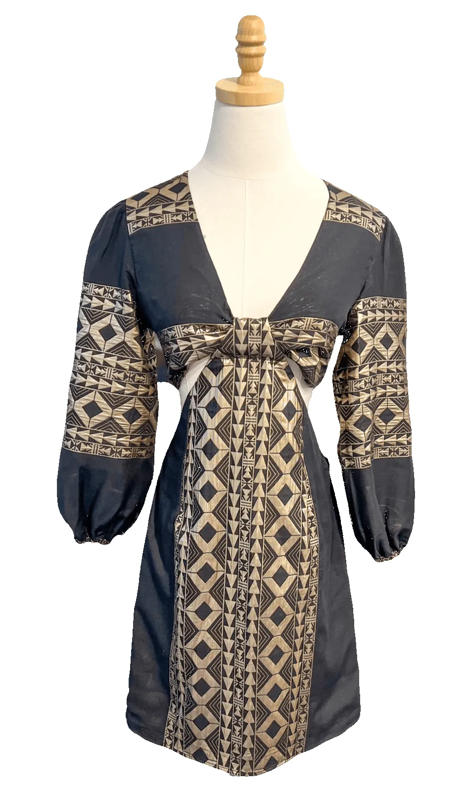 Black & Gold Open Back Cutout Mini Dress sold by Beau & Ro