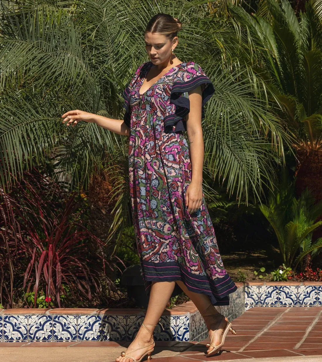 Carlotta Ankle Dress in Corozal sold by Beau & Ro product image thumbnail 2