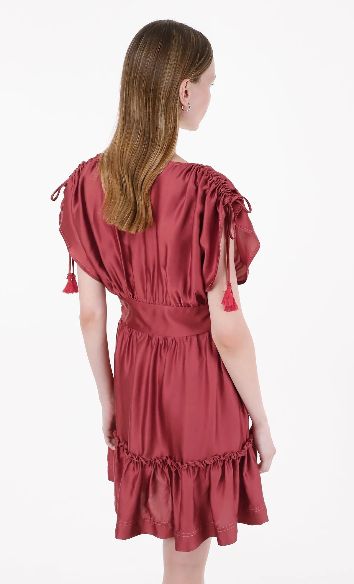 Olimpia Short Dress in Red sold by Beau & Ro product image thumbnail 4