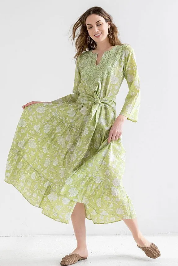 Nancie Cotton Dress in Green sold by Beau & Ro product image thumbnail 2