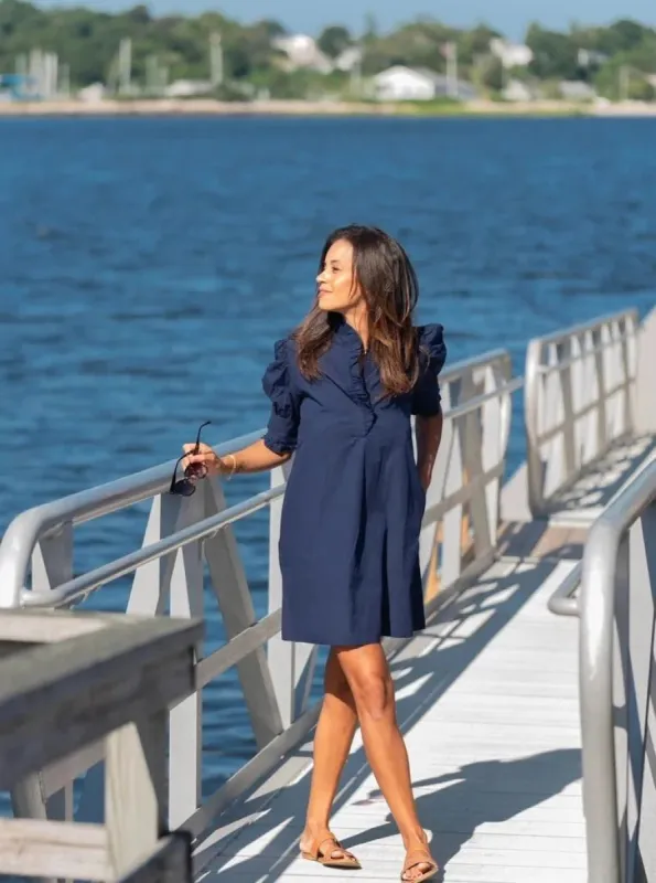Westport Dress in Navy made by Beau & Ro