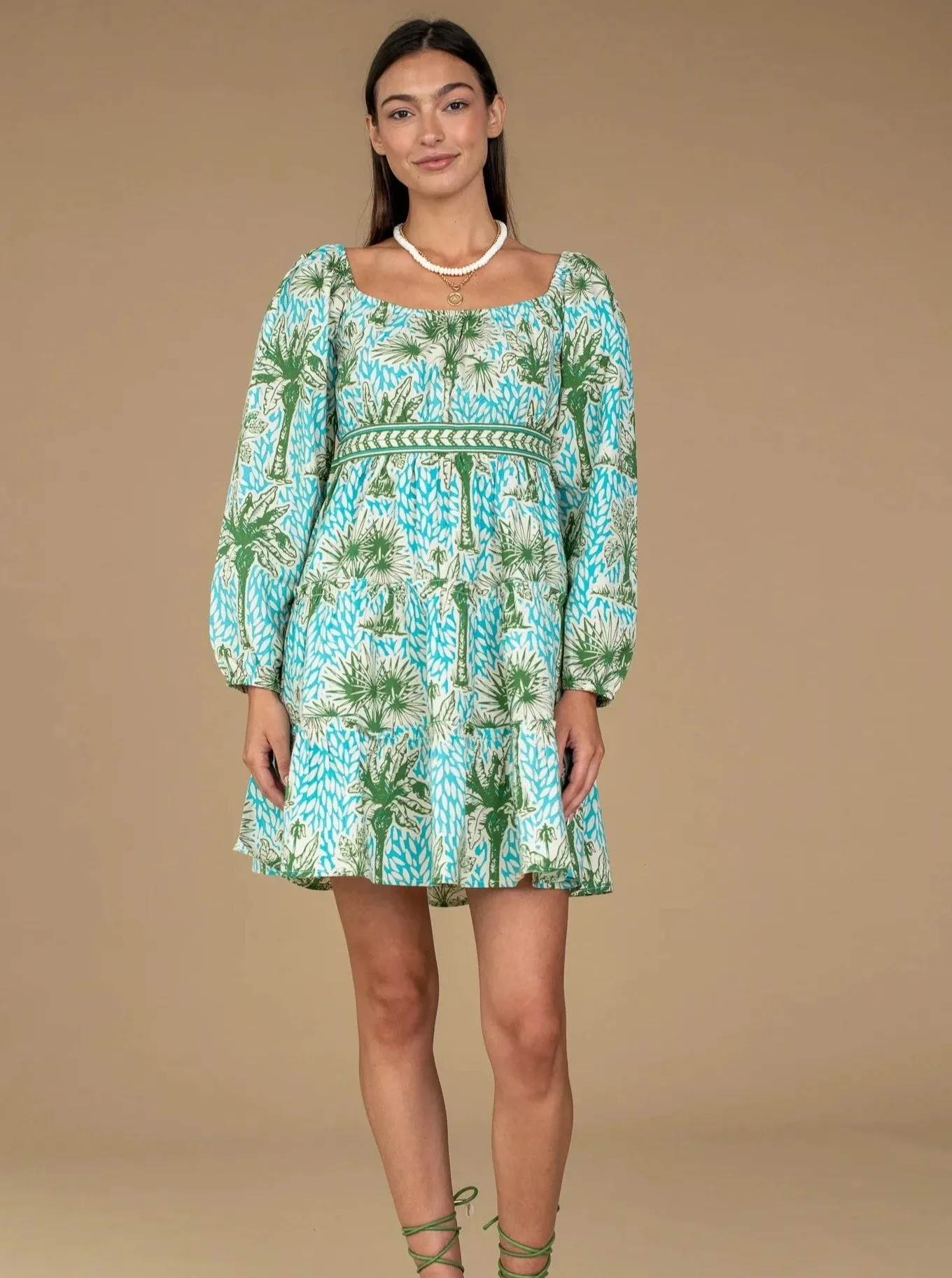 Lala Dress in Island Palm sold by Beau & Ro