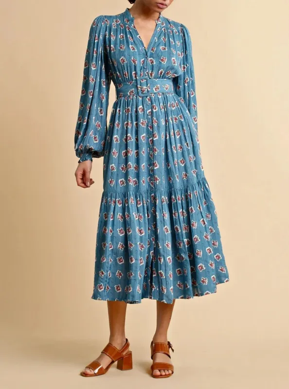 Boho Midi Dress in Rose Dots sold by Beau & Ro