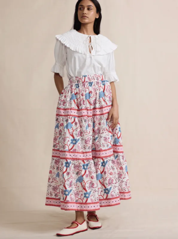 Maxi Skirt in Red Pomegranate sold by Beau & Ro