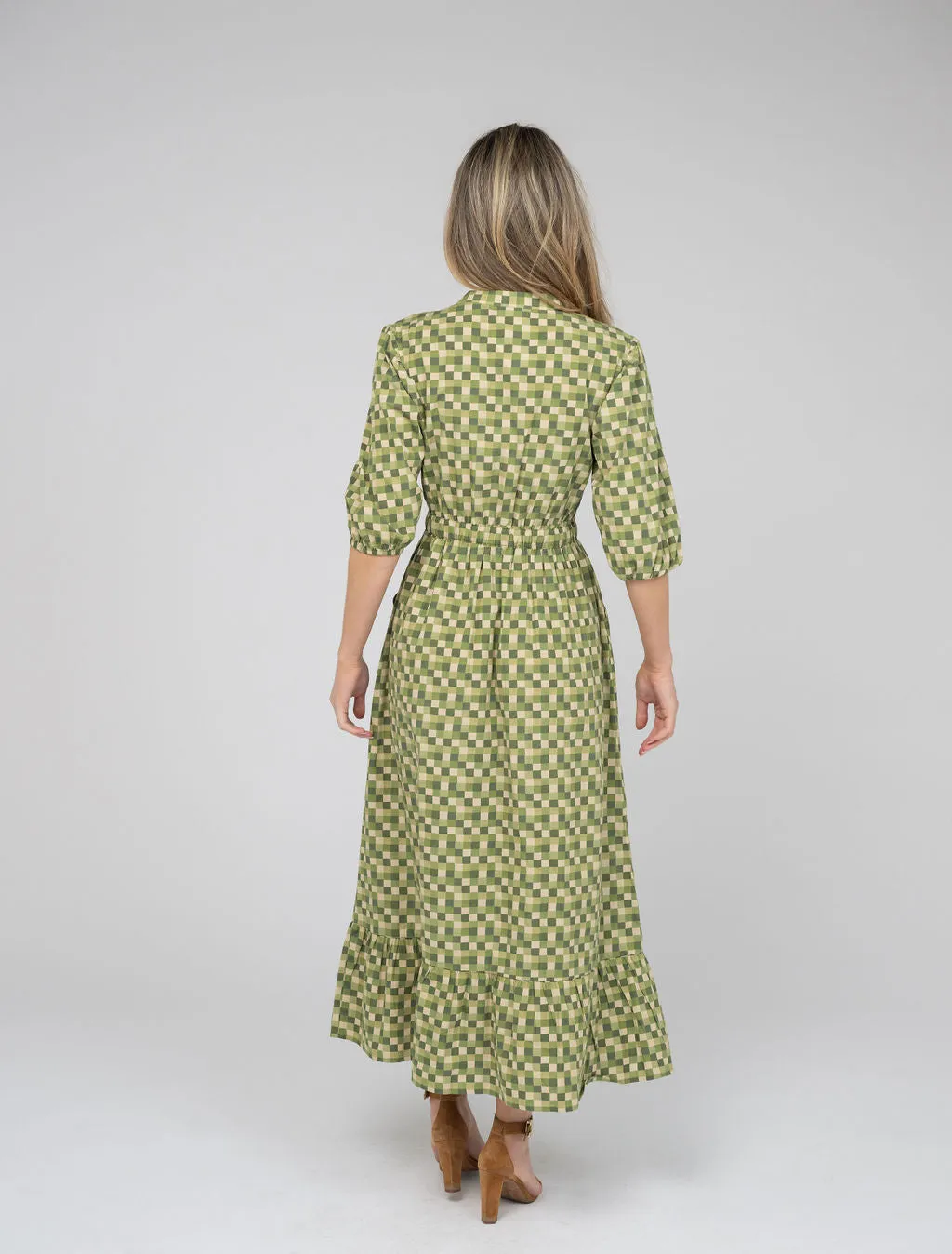 The Lily Midi Dress | Green Blocks sold by Beau & Ro product image thumbnail 4
