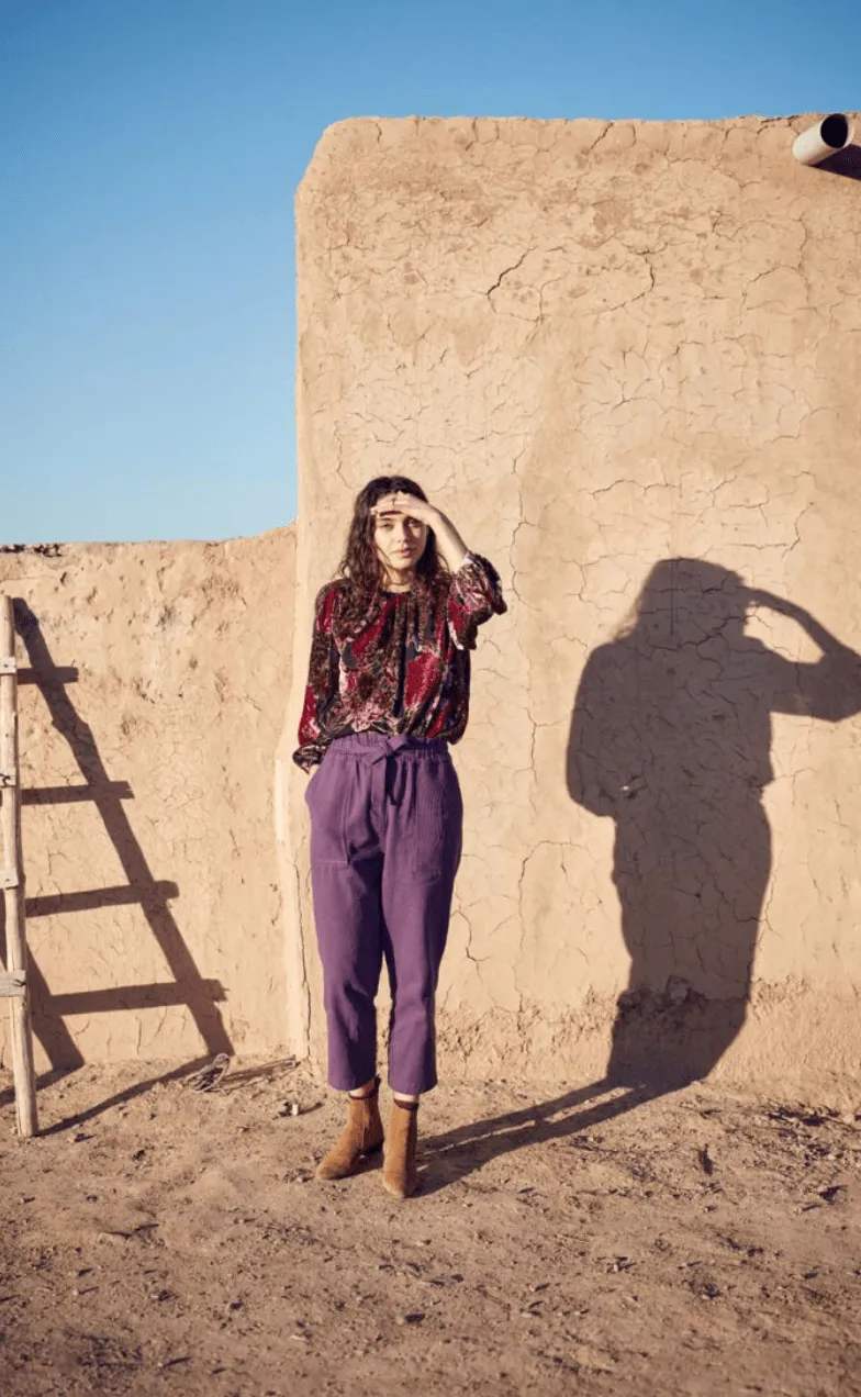 Nadia Blouse in Burned Out Green Velvet sold by Beau & Ro product image thumbnail 2