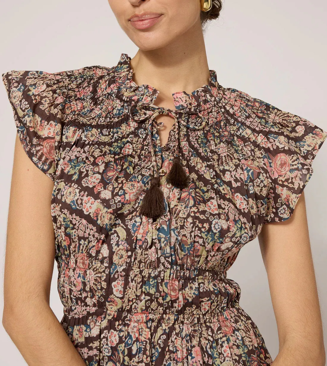 Indira Ankle Dress in Divina sold by Beau & Ro product image thumbnail 3