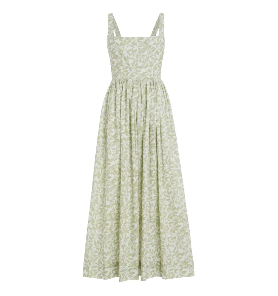 Scoop Neck Dress in Light Green Limes sold by Beau & Ro product image thumbnail 4