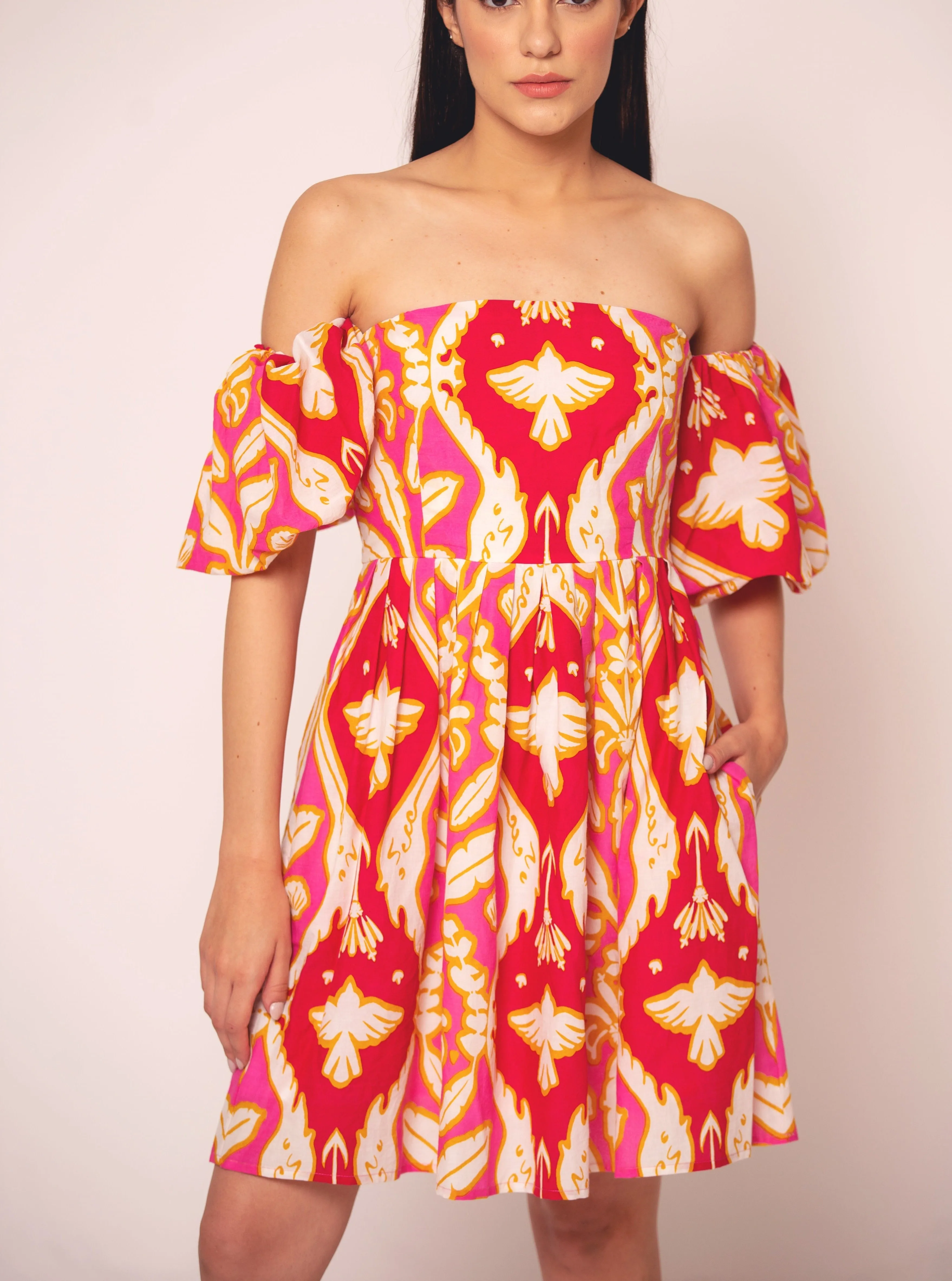 Leah Dress in Pondi Pink sold by Beau & Ro