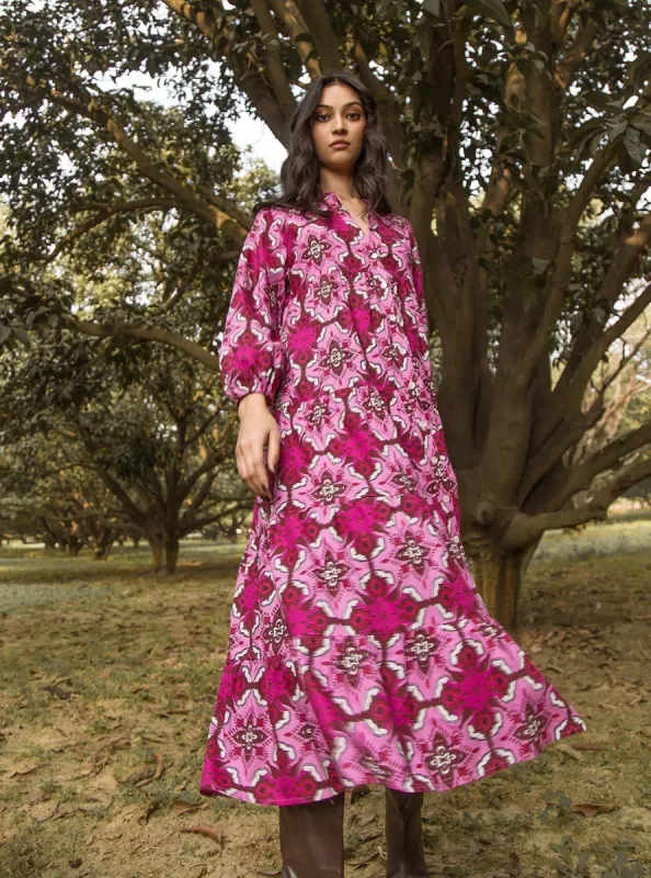 Valerie Dress in Wildflower Rouge sold by Beau & Ro