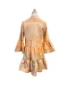Peach Tiered Jacquard Bell Sleeve Mini Dress sold by Beau & Ro