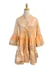 Peach Tiered Jacquard Bell Sleeve Mini Dress sold by Beau & Ro
