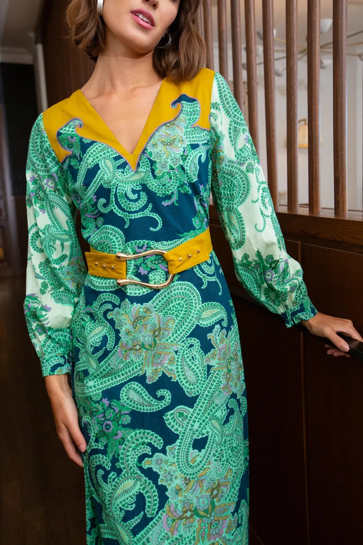 Lia Maxi in Aqua Paisley sold by Beau & Ro product image thumbnail 3