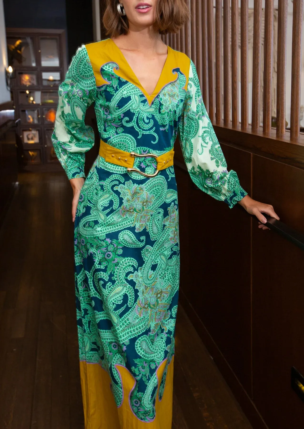 Lia Maxi in Aqua Paisley sold by Beau & Ro product image thumbnail 2