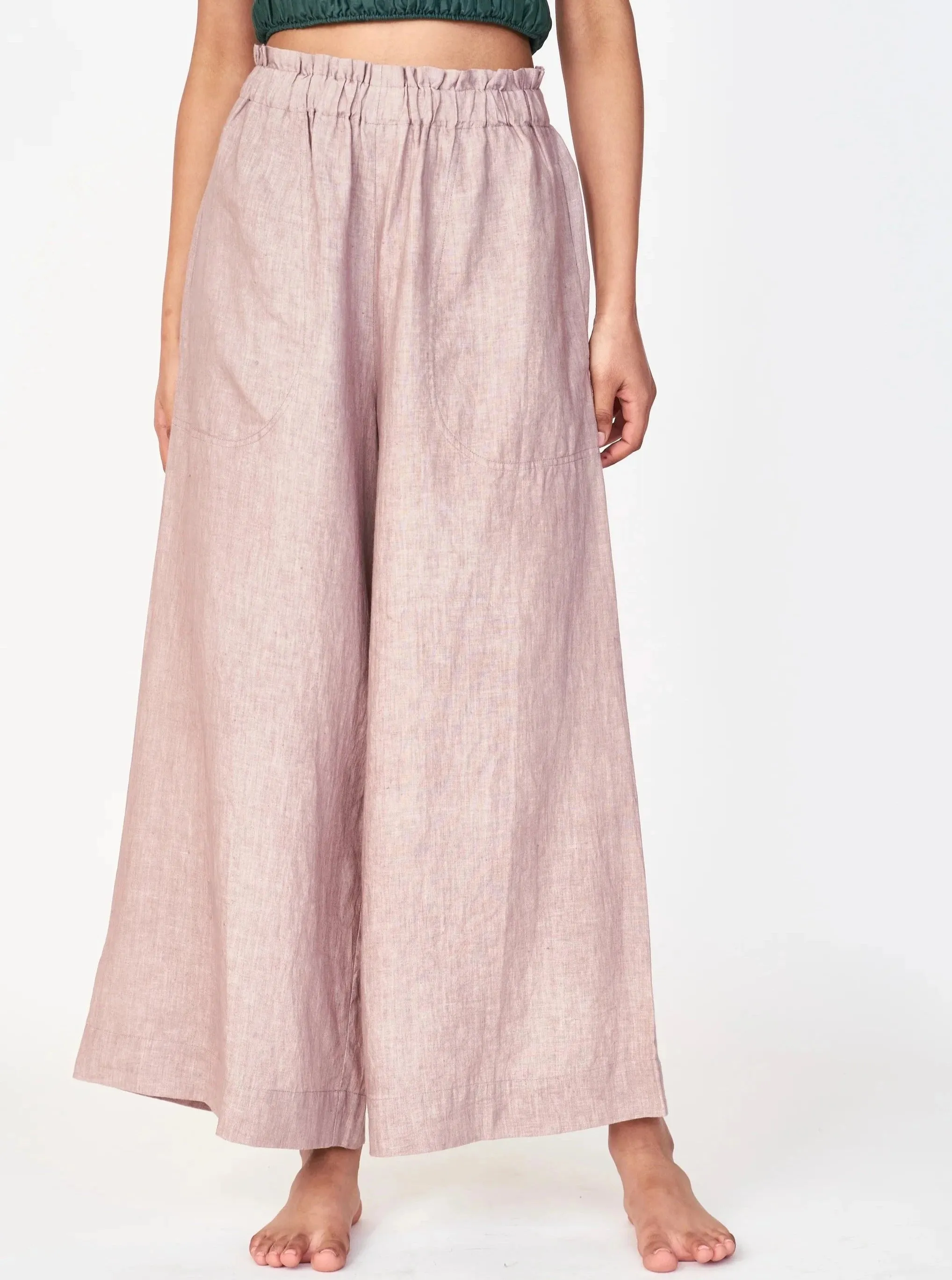 Mirth Pant in Mushroom Linen sold by Beau & Ro