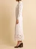 Lace Midi Dress in Off White sold by Beau & Ro