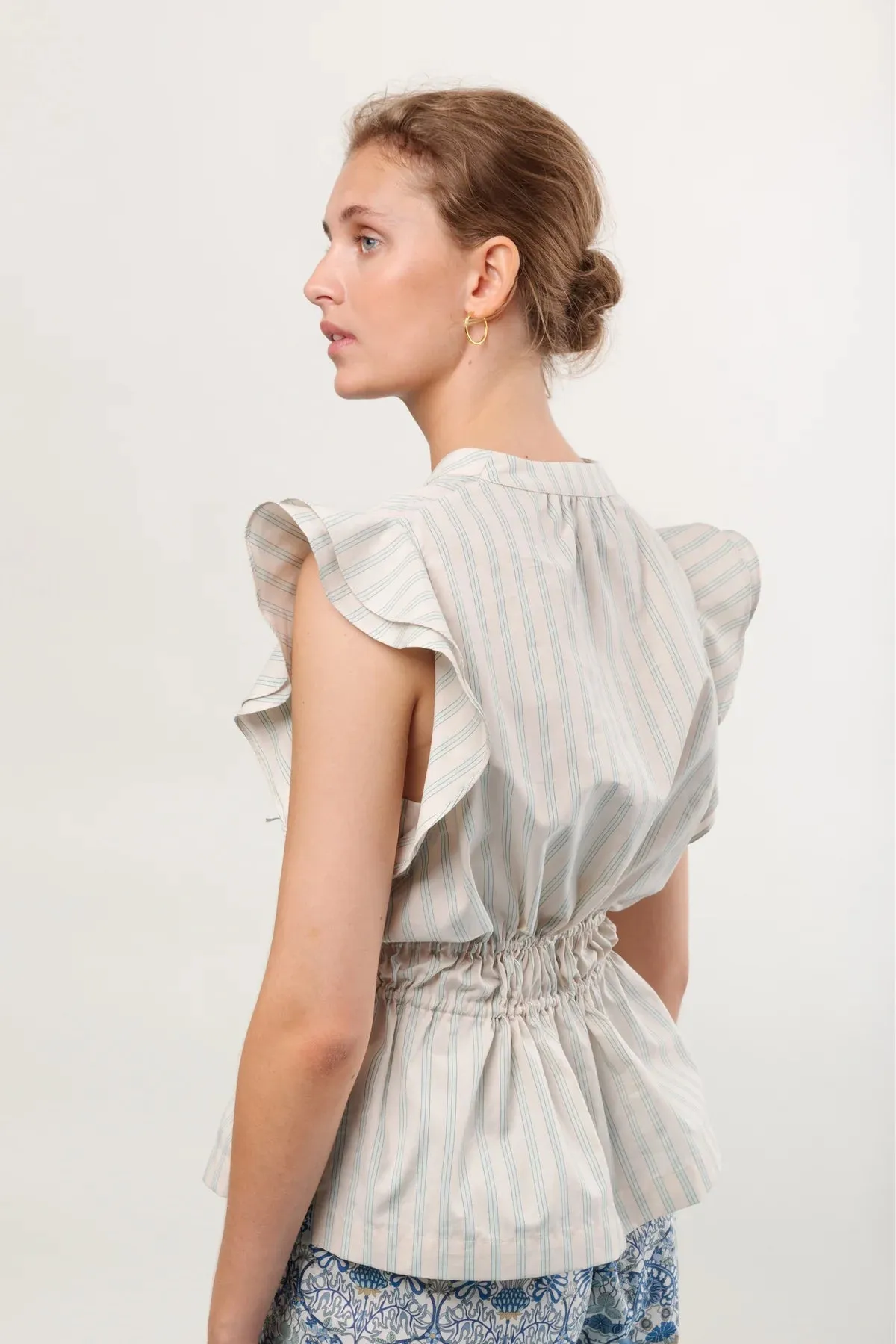 Athena Top in Mint Stripe sold by Beau & Ro product image thumbnail 3