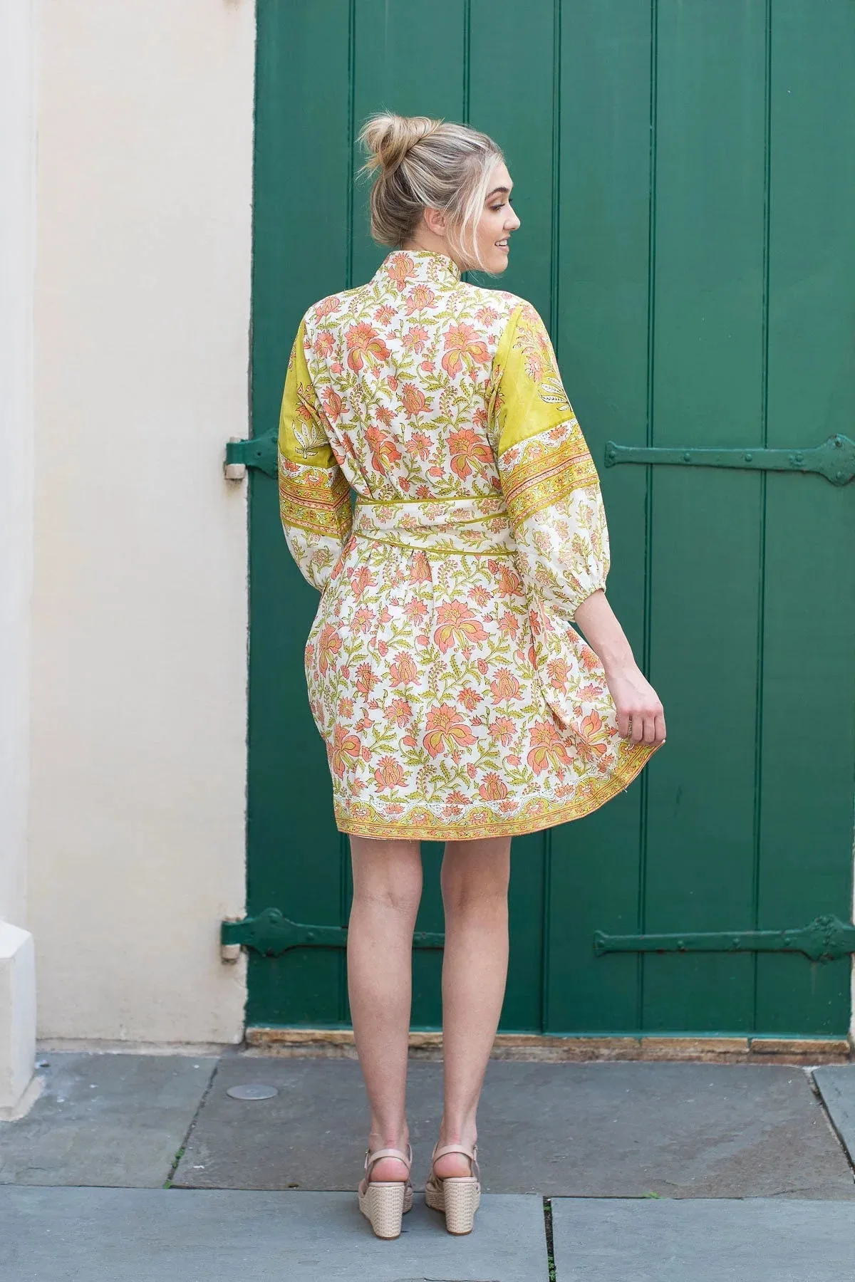 Flounce Shorty in Pear / Melon Iris Daisy Frieze sold by Beau & Ro product image thumbnail 3