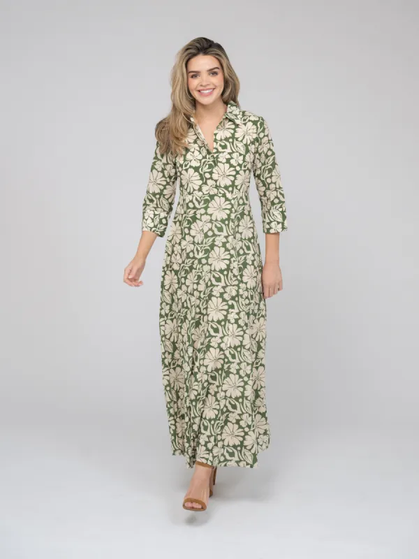 The Alexa Dress | Green Flower Power sold by Beau & Ro