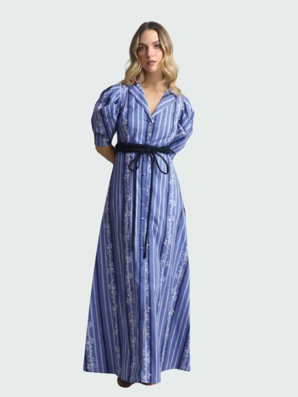 Caroline Maxi Dress in Bamboo Blue sold by Beau & Ro