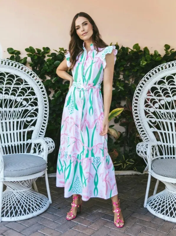 Taylor Dress in Worth Avenue Palm sold by Beau & Ro