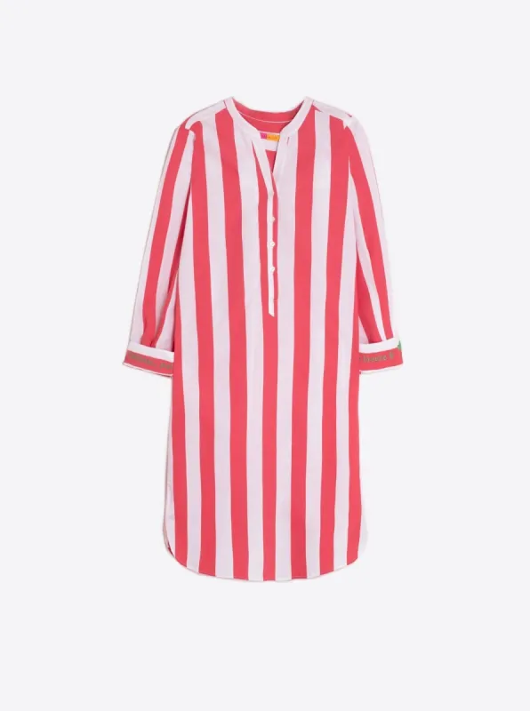 Dani Dress in Coral Stripe sold by Beau & Ro