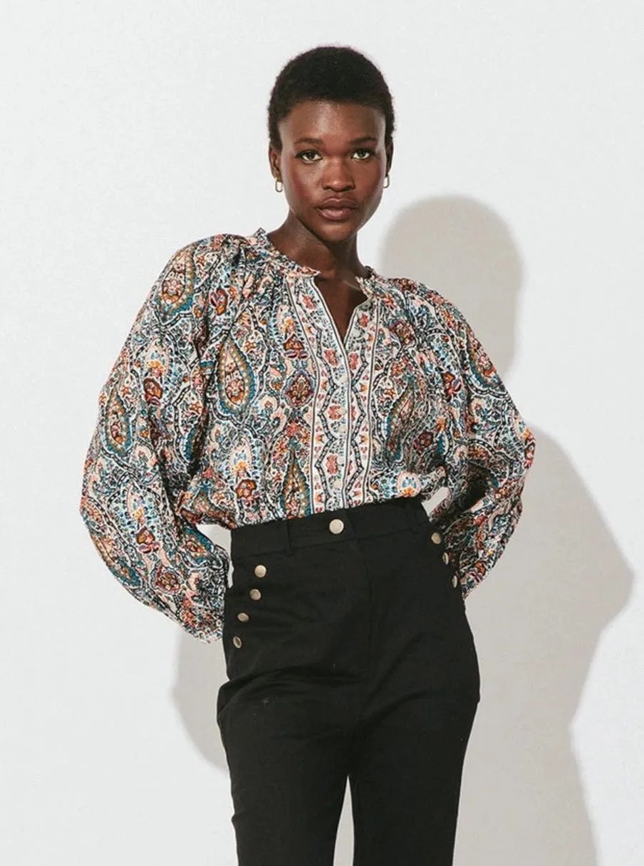 Fabiola Blouse in Meadow sold by Beau & Ro
