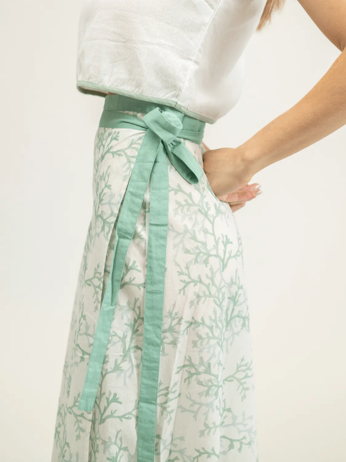 The Sarong Skirt | Green Coral sold by Beau & Ro product image thumbnail 4