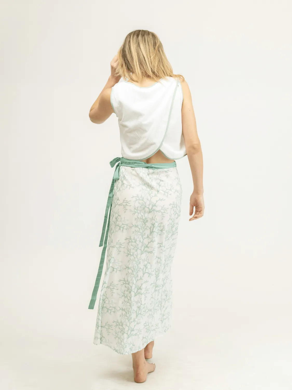 The Sarong Skirt | Green Coral sold by Beau & Ro product image thumbnail 5