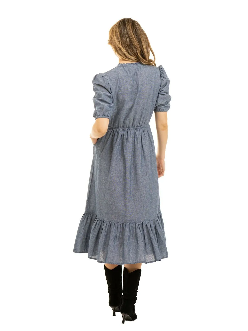 The Annika Dress | Chambray sold by Beau & Ro product image thumbnail 5