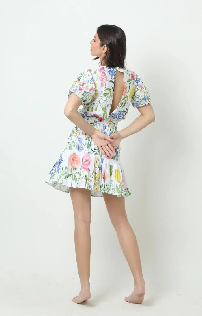 Emelie Mini Dress in Multi Garden White sold by Beau & Ro product image thumbnail 2