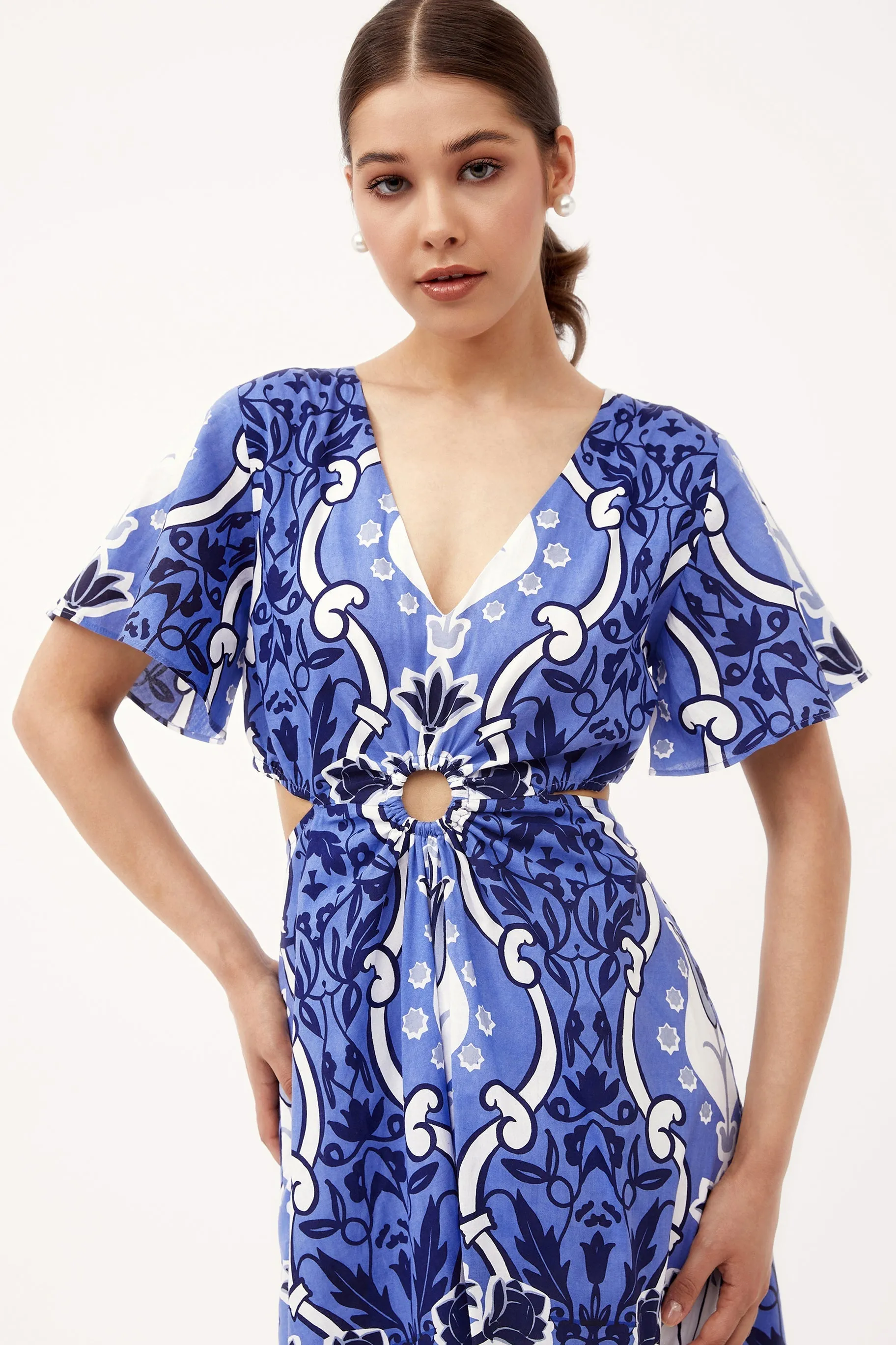 Giselle Dress in Como Blue sold by Beau & Ro product image thumbnail 4