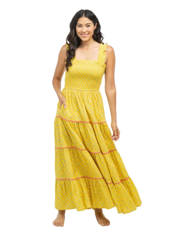 Page Maxi Dress | Marigold Trellis sold by Beau & Ro