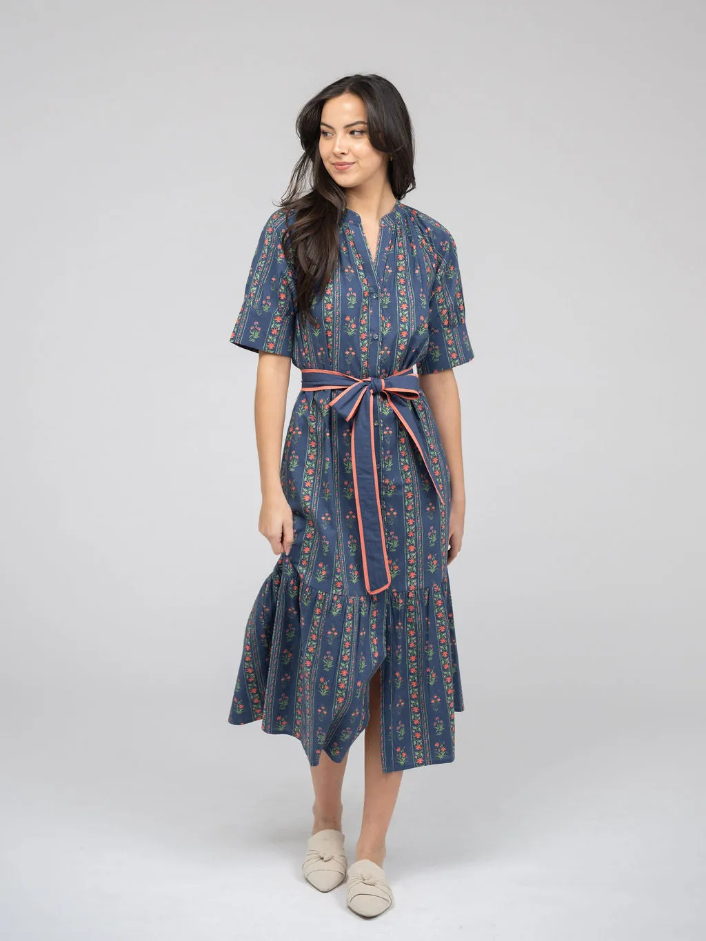 The Jane Dress | Navy Jaipur Stripe sold by Beau & Ro