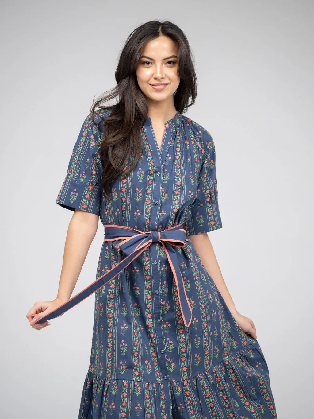 The Jane Dress | Navy Jaipur Stripe sold by Beau & Ro product image thumbnail 3