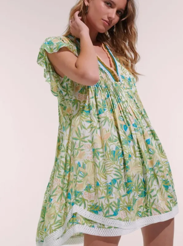 Sasha Dress in Green Orchid sold by Beau & Ro