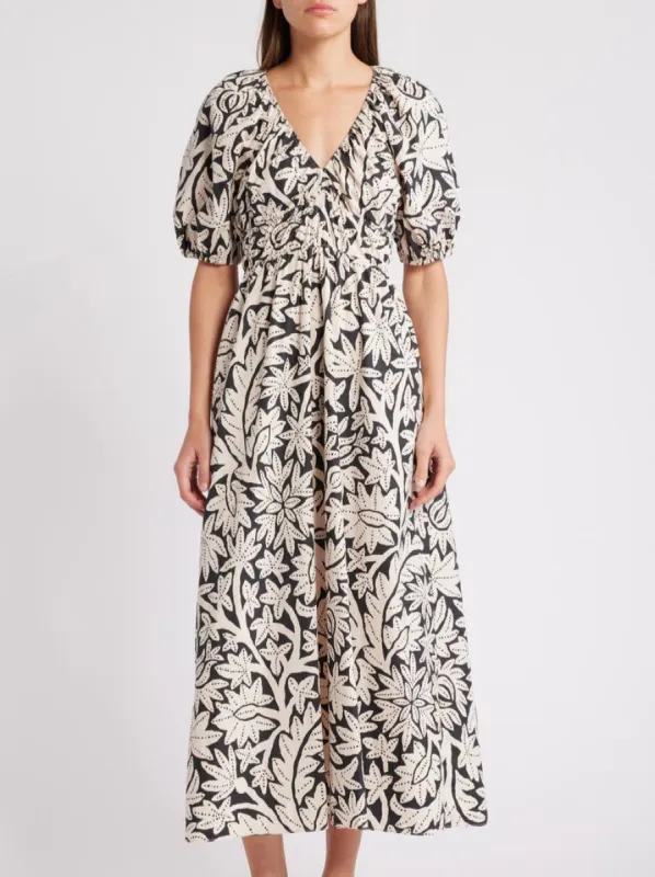 Lincoln Dress in Polka Dot Plant sold by Beau & Ro