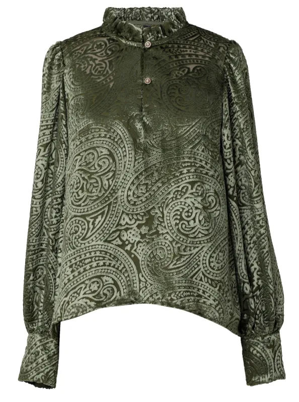 Evanna Top in Olive sold by Beau & Ro